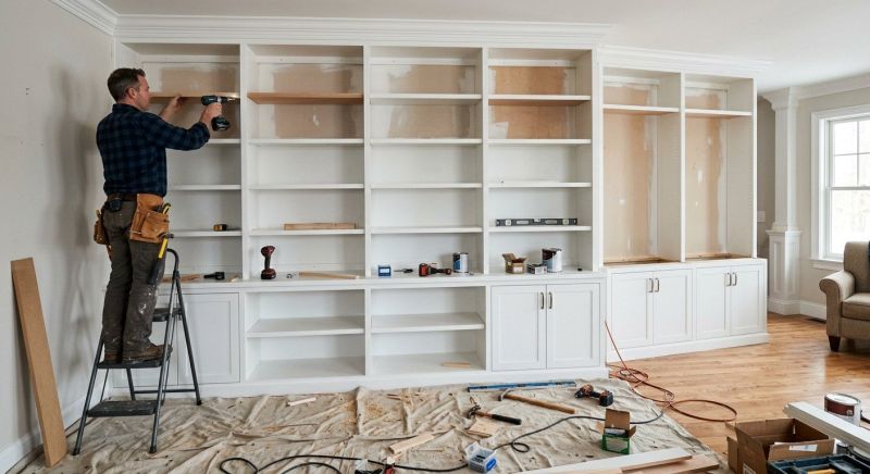 Built In Bookshelves Installation in Raleigh, NC